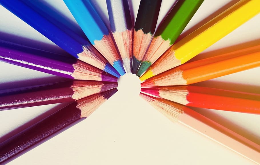 assorted color pencils, colored pencils, rainbow, colorful HD wallpaper