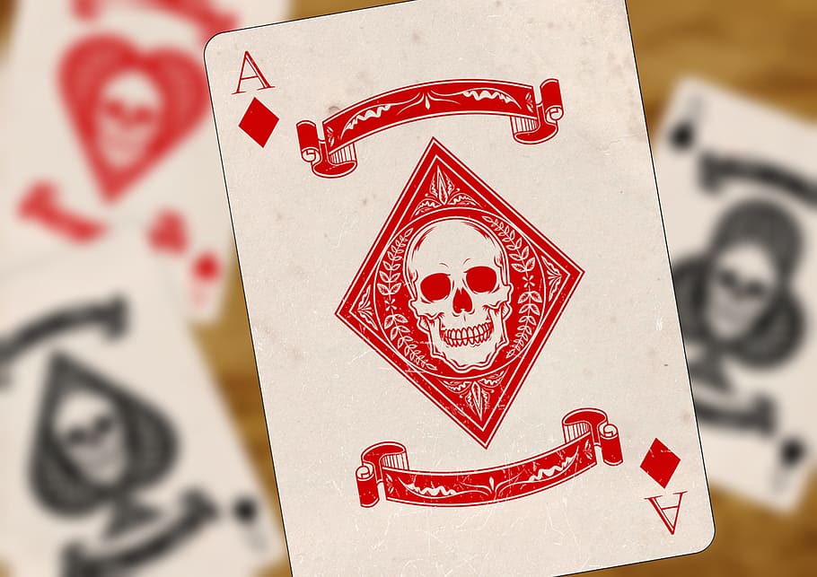 ace of diamond playing card, playing cards, heart, cross, pik