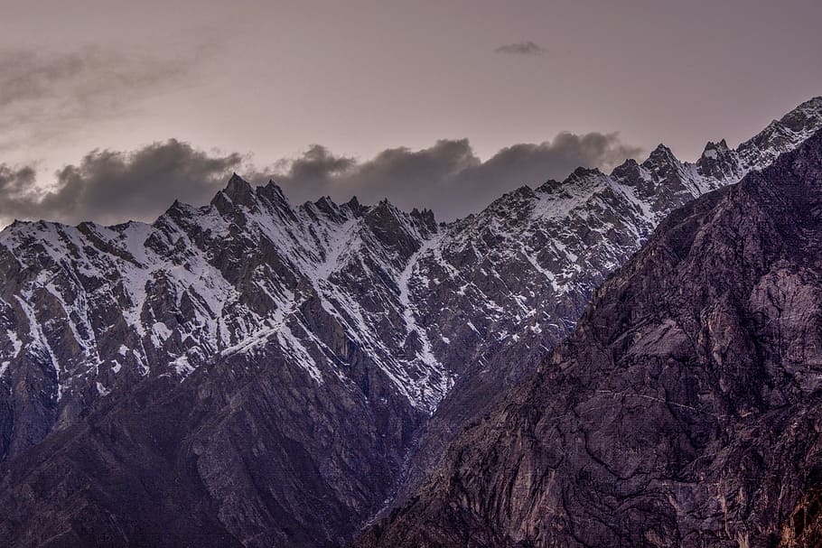 climb, clouds, cold, cones, fog, glacier, hike, ice, landscape HD wallpaper