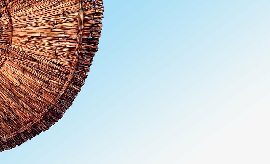 bottom-view of brown wooden roof, abstract, art, artistic, bright HD wallpaper