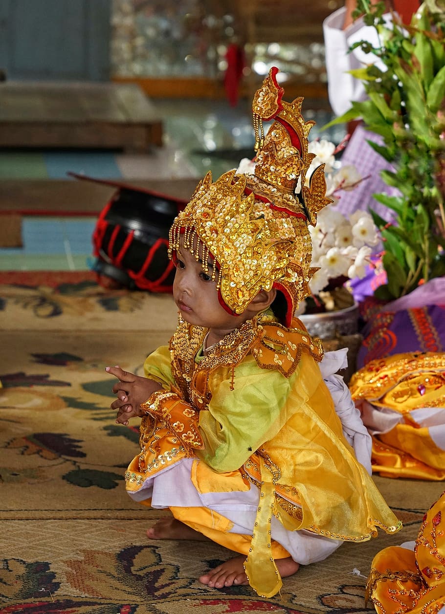 children, buddhist, ceremony, myanmar, burma, buddhism, yangon HD wallpaper