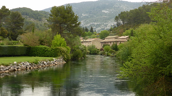 Provence, Light, Color, Landscape, fontaine de vaucluse, river HD wallpaper