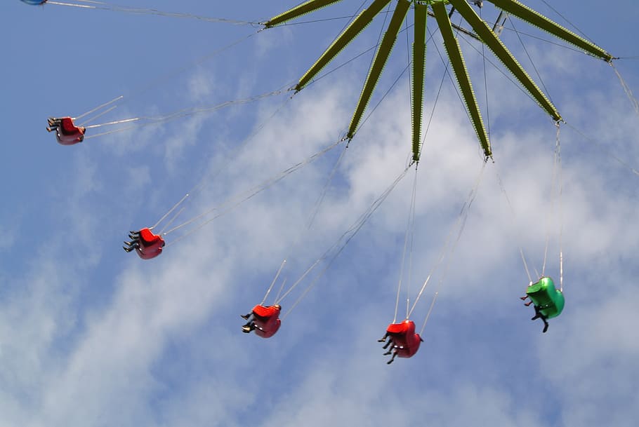 funfair, ride, high, amusement, park, holiday, outdoors, vacation HD wallpaper