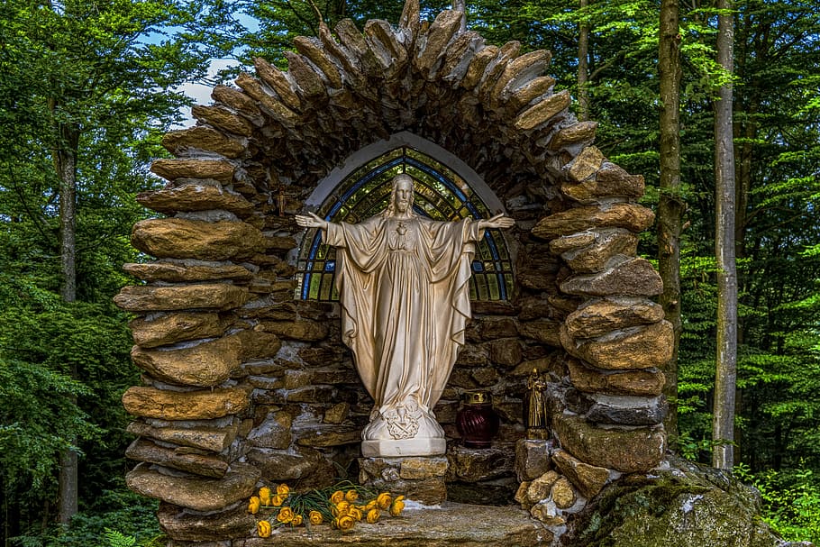 closeup photo of religious statue, Chapel, Figure, Christian