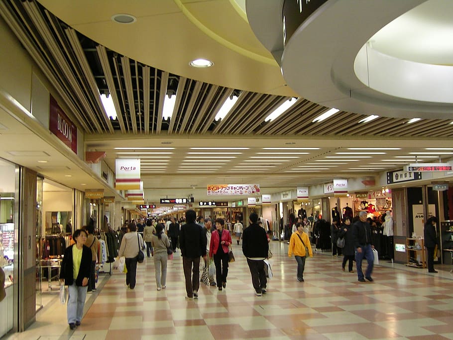 japan, modern, underpass, group of people, real people, crowd HD wallpaper