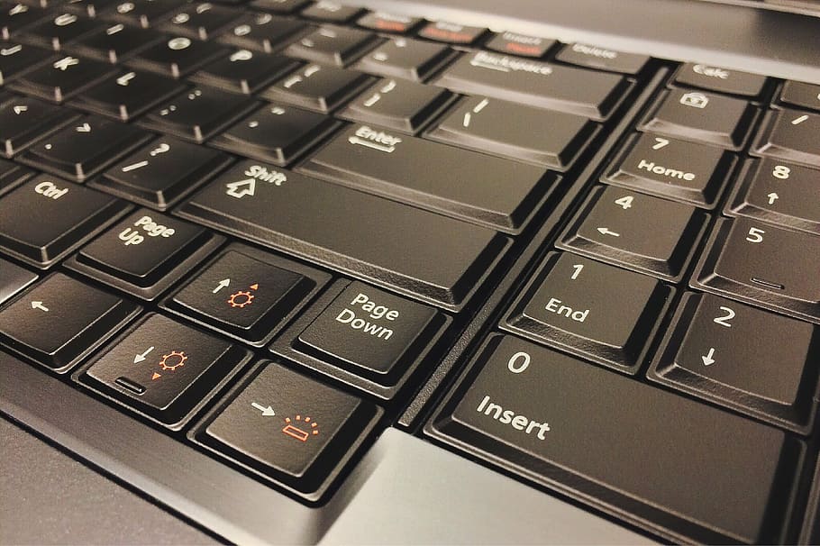 black and gray laptop computer keyboard, office, work, technology HD wallpaper