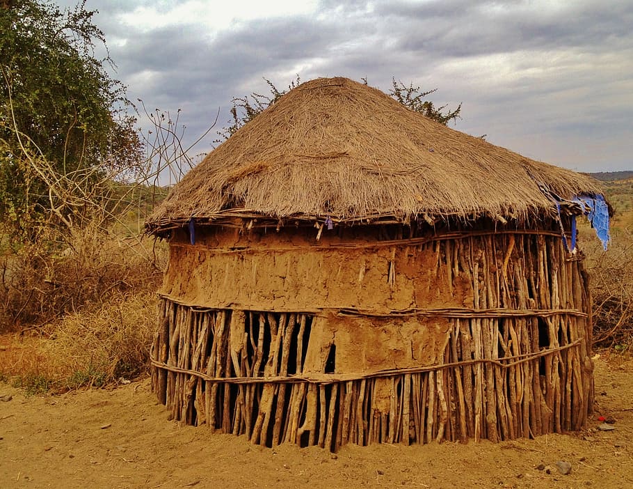 brown nipa hut, dwelling, africa, rustic, travel, tribe, rural, HD wallpaper