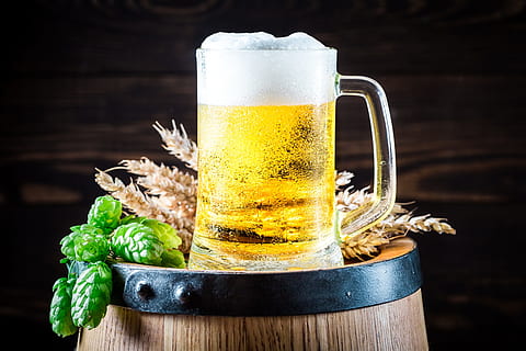 clear glass beer mug, chopp, beer - alcohol, food and drink HD wallpaper