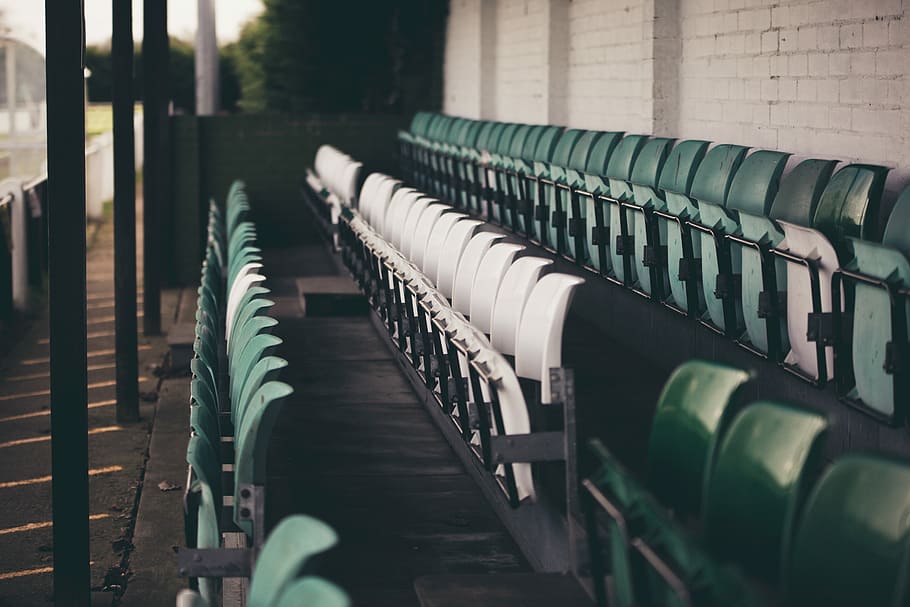 HD wallpaper: Football Terrace, empty stadium benches, auditorium ...