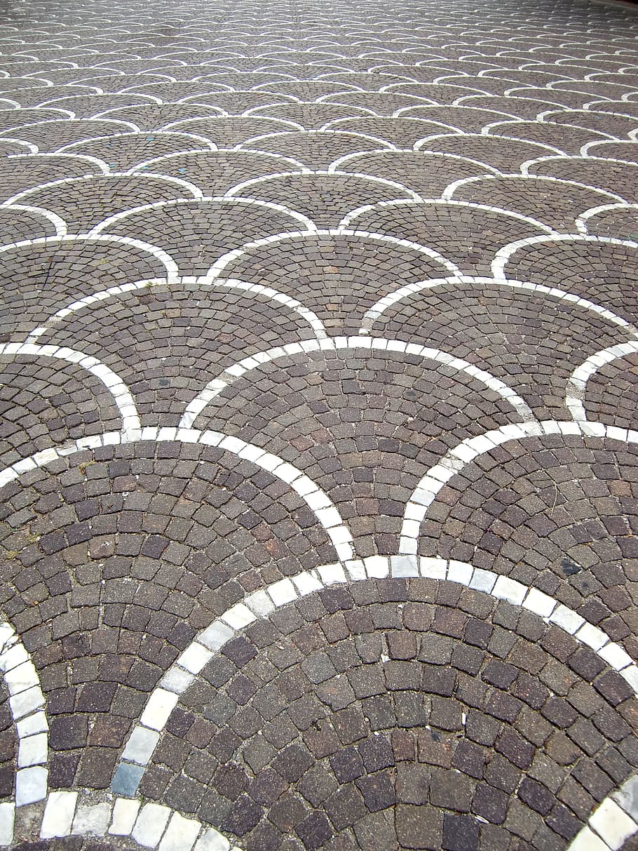pavement surface, paving stones, texture, ground, black white HD wallpaper
