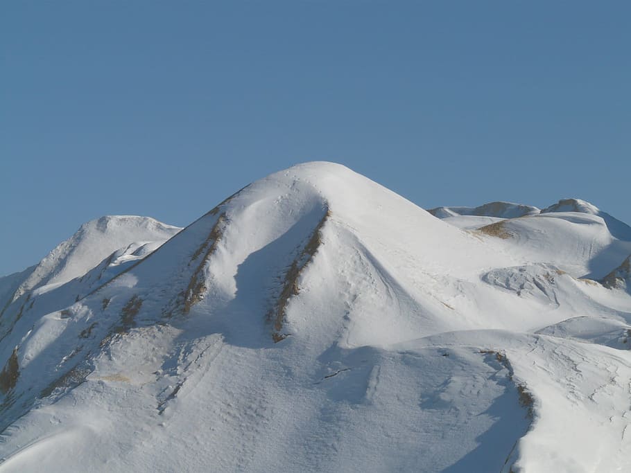Ridge, Rise, Mountain, Steep, Climb, alpine, piles, sand, wintry HD wallpaper