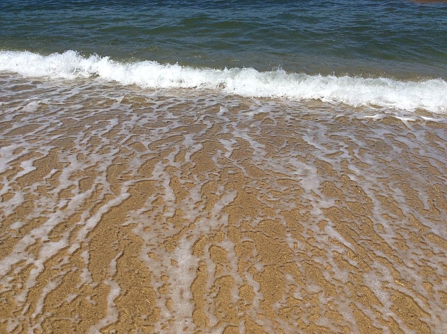 sea, beach, sand, water, land, motion, wave, no people, aquatic sport HD wallpaper