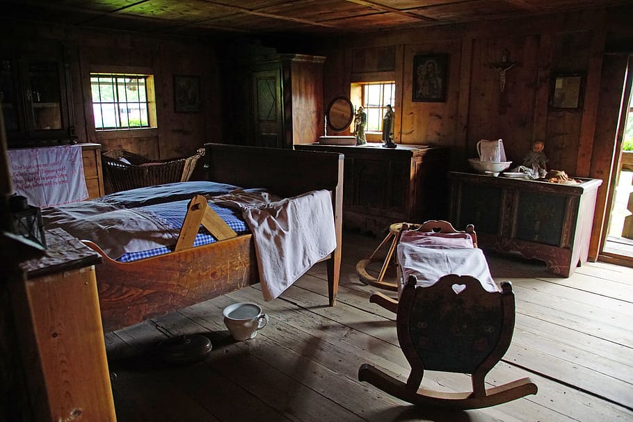 room, ancient, read, cot, old, romantic, wood, furnishings HD wallpaper
