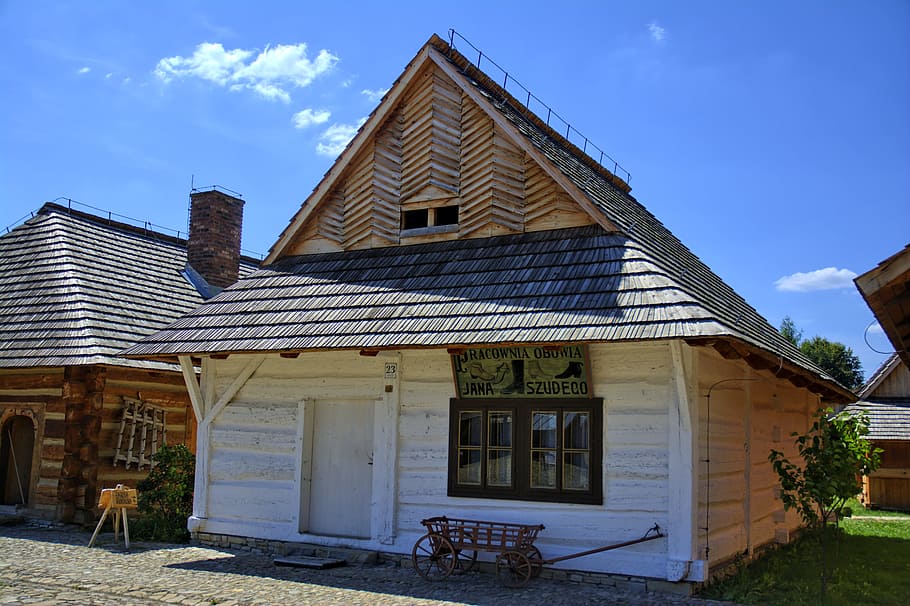 Sanok, Open Air Museum, Rural, Cottage, rural cottage, wooden balls, HD wallpaper