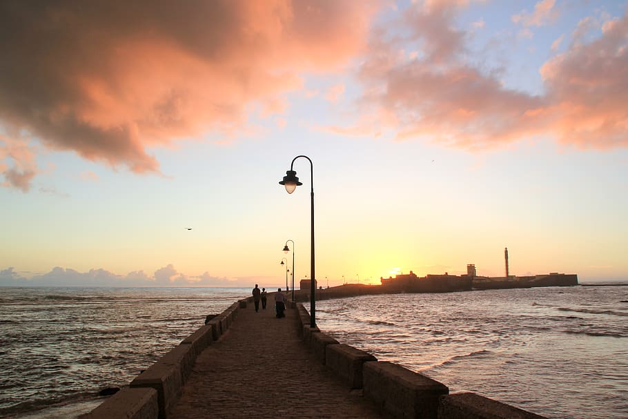 cadiz, andalusia, spain, sunset, body of water, atardercer