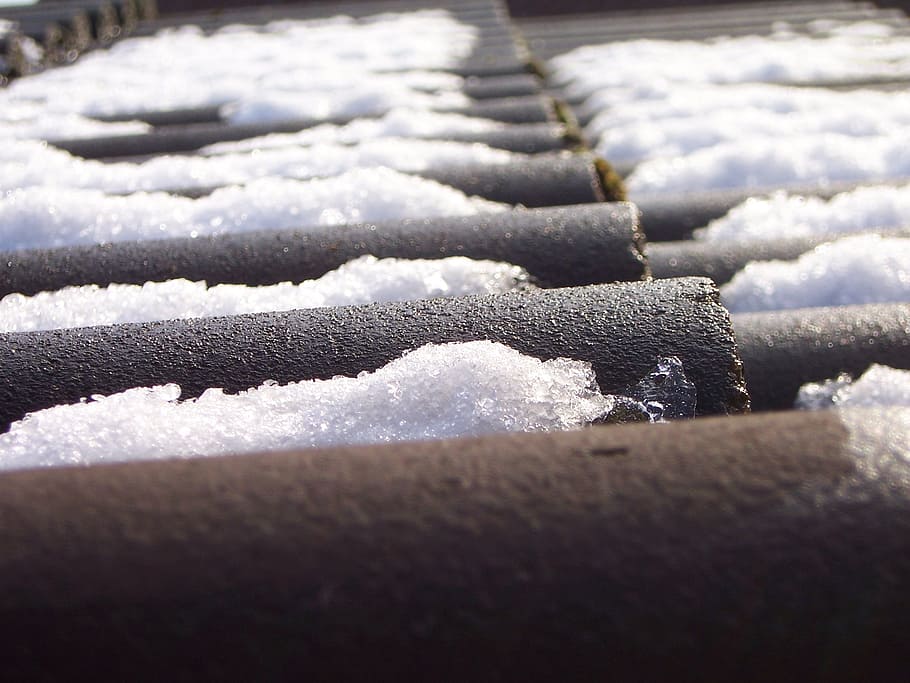 snow, winter, cold, white, ice, thaw, roof, cold temperature HD wallpaper