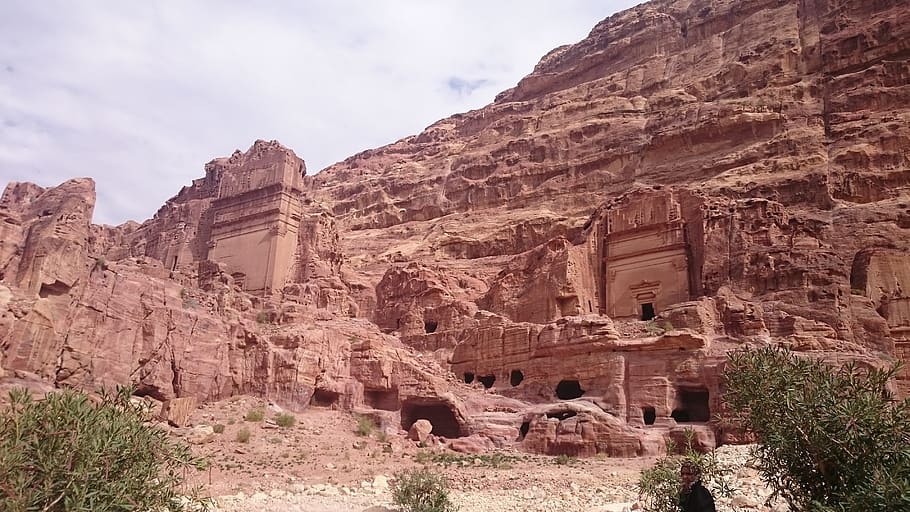desert, travel, rock, sandstone, archaeology, petra, jordan, HD wallpaper