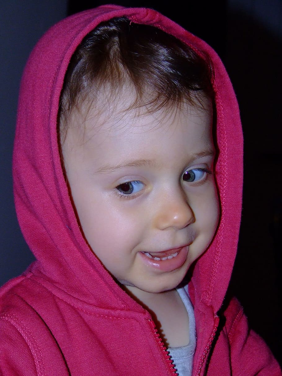 a small child, pink, jacket, view, childhood, portrait, headshot HD wallpaper
