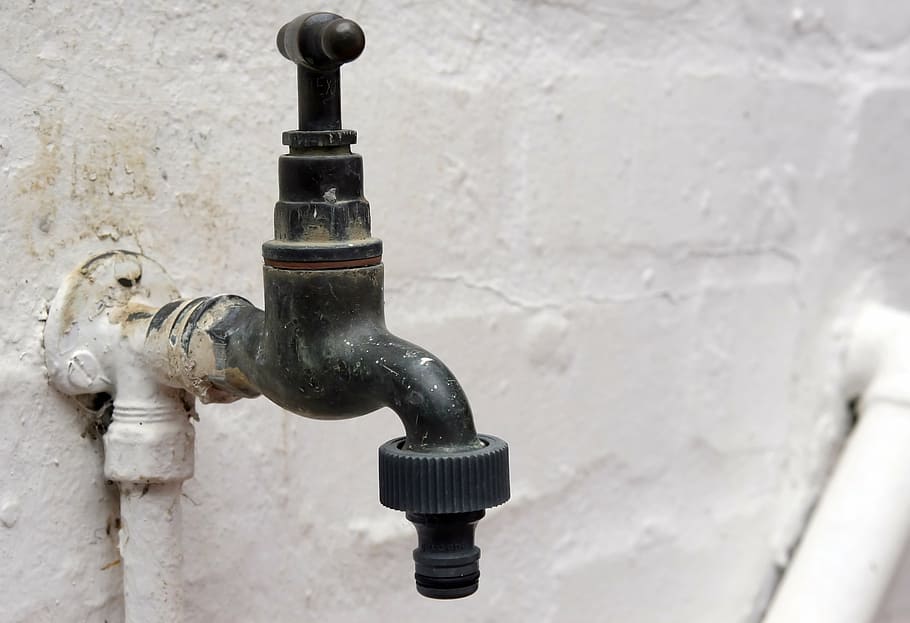 turned-off black spigot, background, clean, connection, connector HD wallpaper
