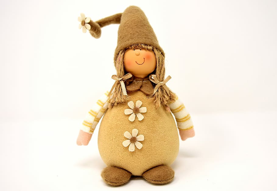 brown plush toy, imp, spring imp, cute, deco, funny, dwarf HD wallpaper