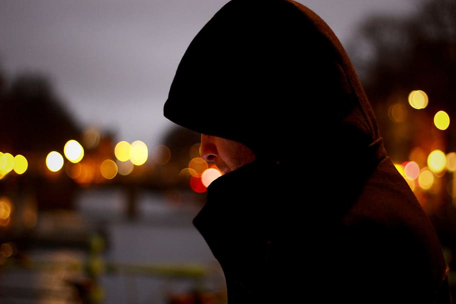 Close Up Photo of Person Wearing Hoodie, bokeh, lights, macro HD wallpaper