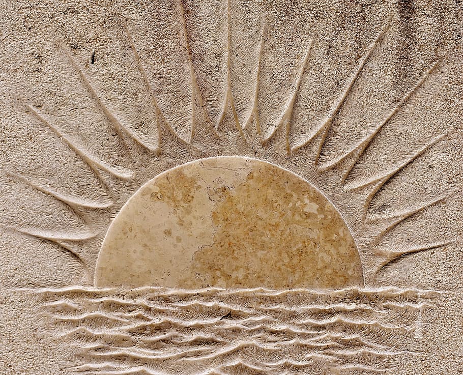 Stone, Image, Sun, Horizon, Granite, art, tombstone, architecture HD wallpaper