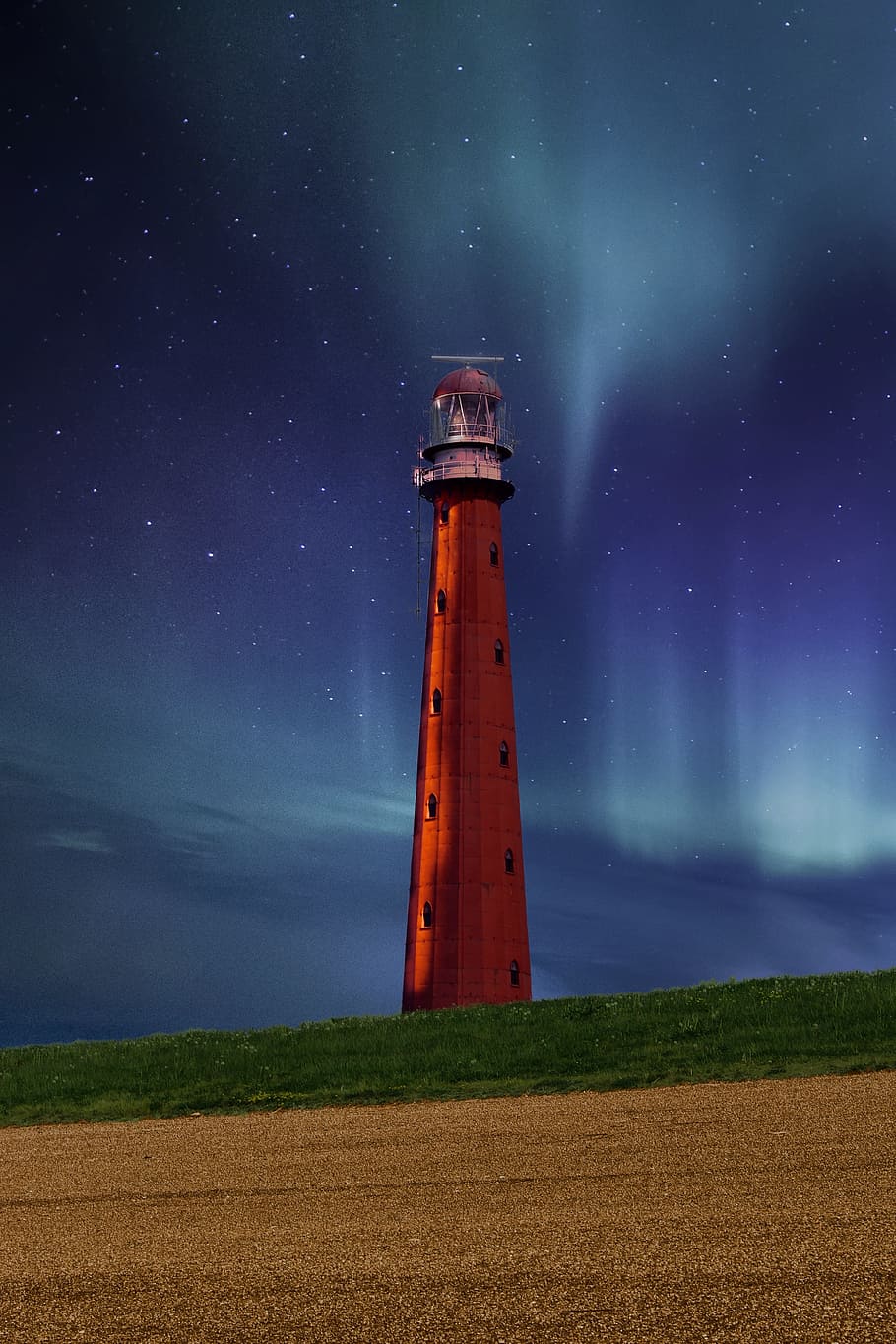 lighthouse, graphic, background, night, guidance, tower, sky HD wallpaper