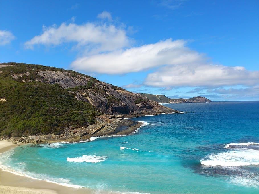 beach, sky, blue, landscape, water, sea, scenics - nature, beauty in nature HD wallpaper