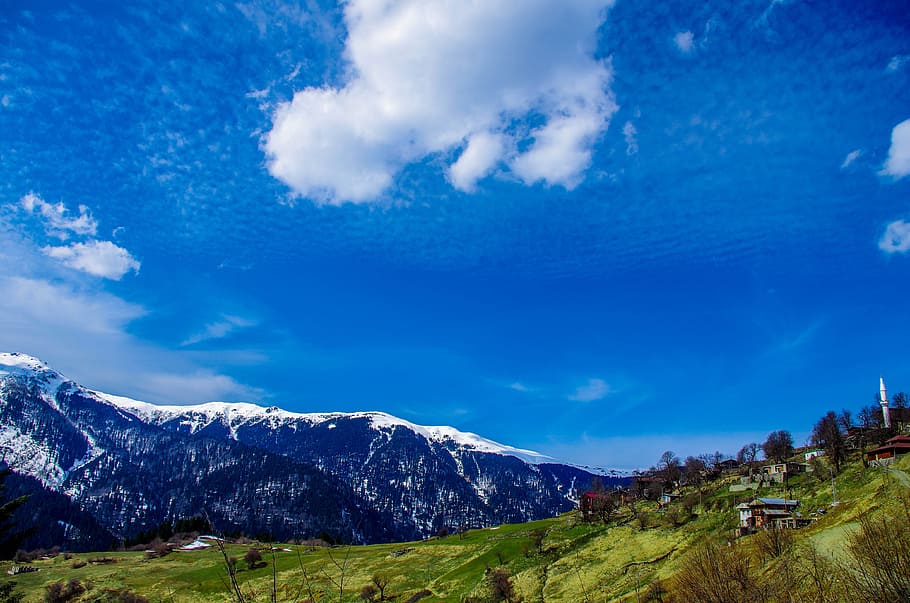 Landscape, Cloud, Highland, Grass, clouds, sky, nature, turkey HD wallpaper