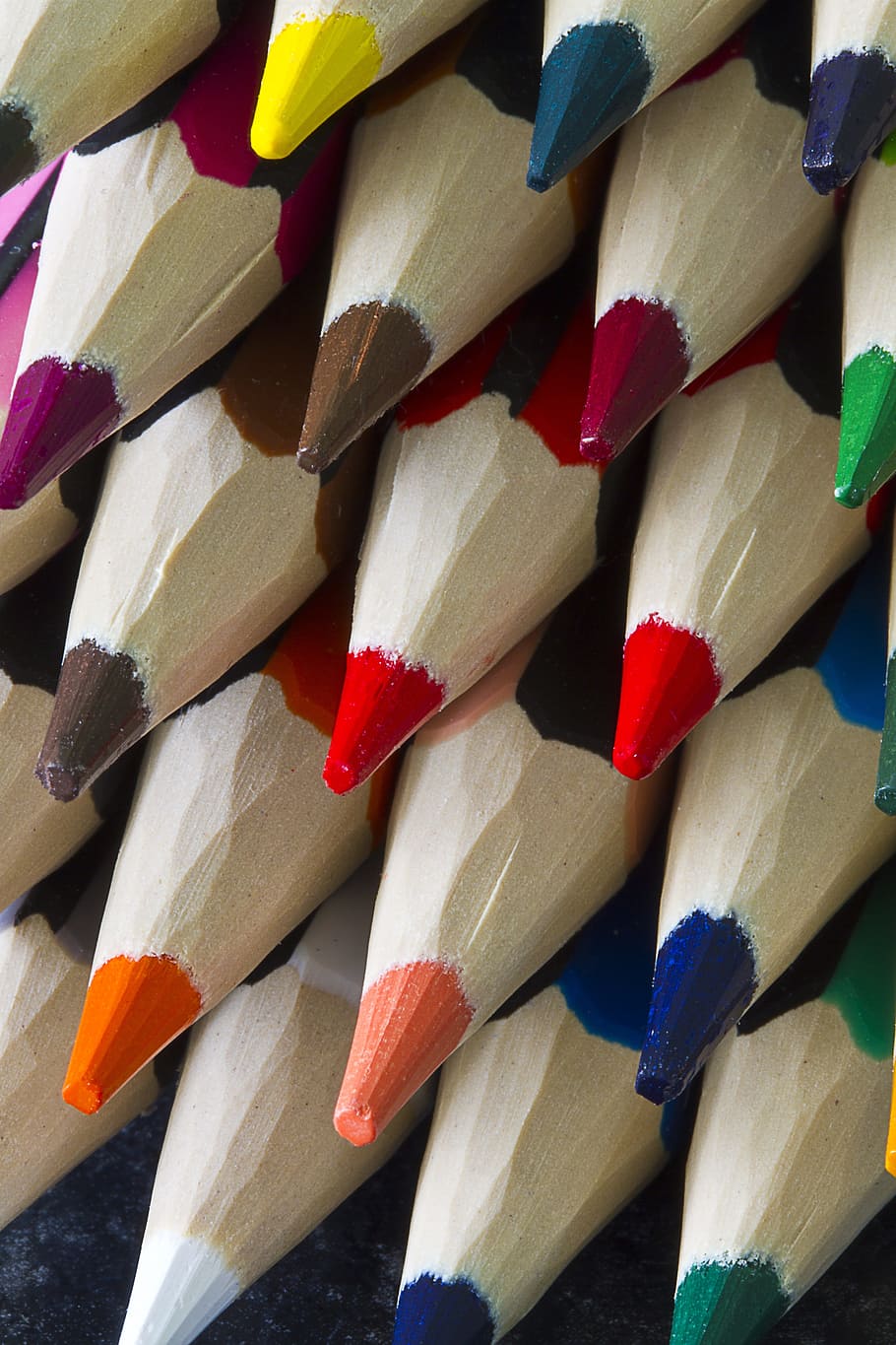 assorted-color pencil tips, art, creative, school, creativity HD wallpaper