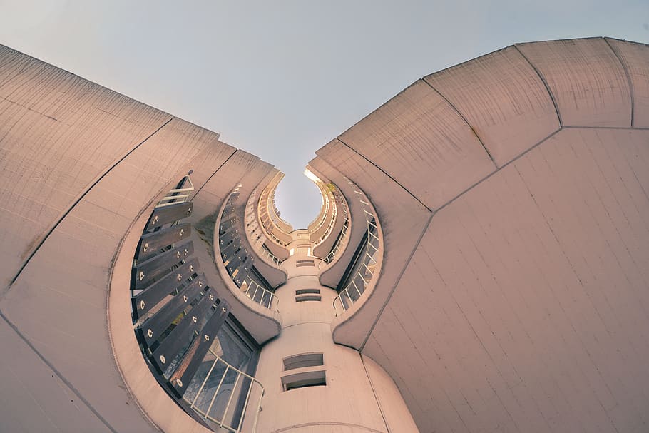 architecture, building, infrastructure, establishment, clouds HD wallpaper