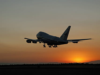 flying commercial plant during golden hour, jetliner, sunset HD wallpaper