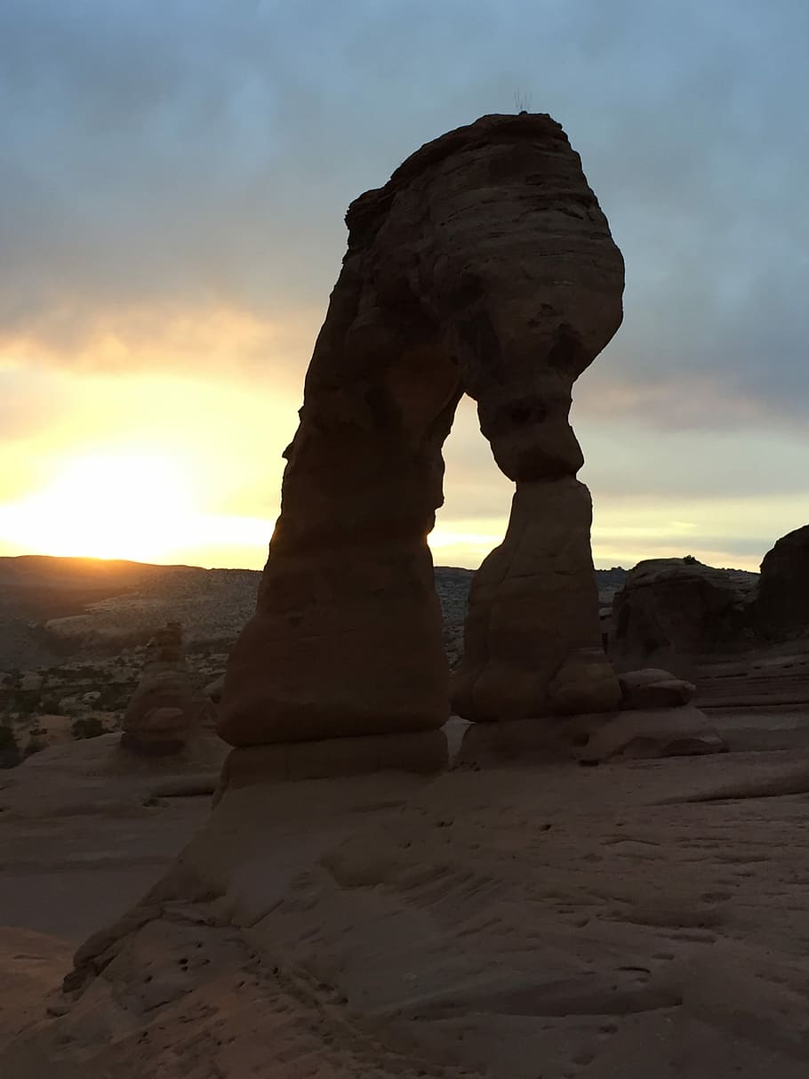 Sunset, Moab, Desert, rock formation, rock - object, geology HD wallpaper