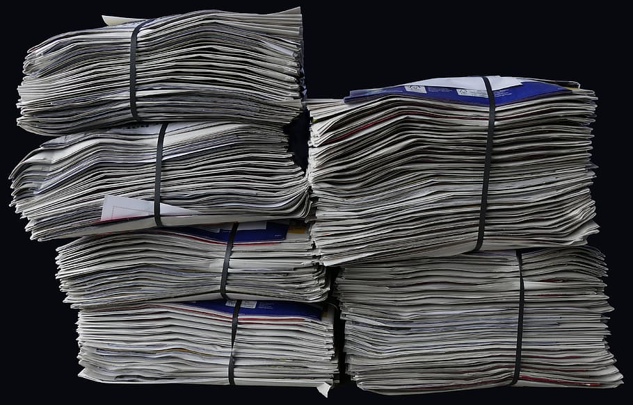 photo of six pile of newspapers, brochures, stack, paper stack, HD wallpaper