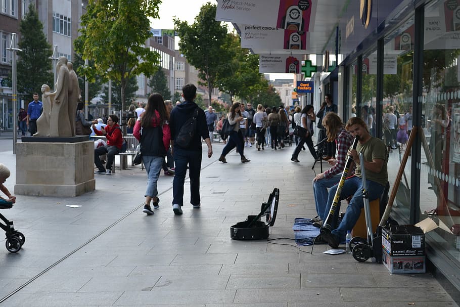 exeter high, street, people, devon, uk, shopping, group of people HD wallpaper