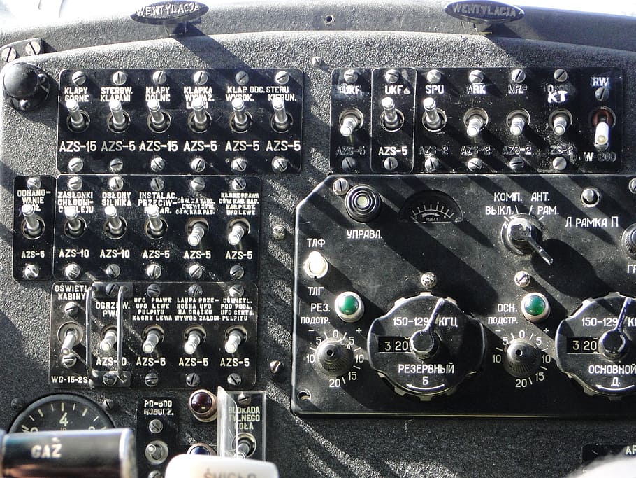 cockpit, control panel, light aircraft inside, buttons, technology HD wallpaper