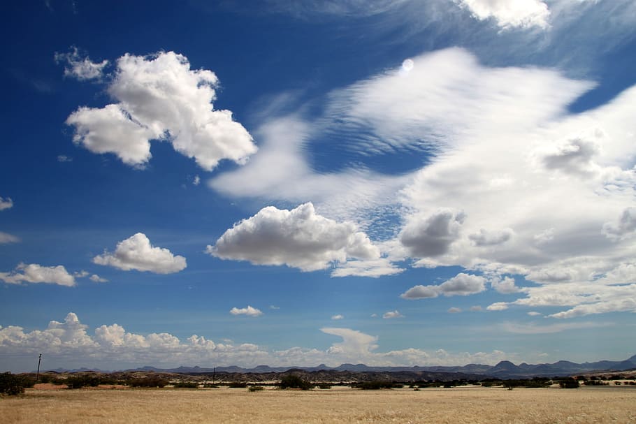 Clouds, Cloudy, Sun, Hot, Steppe, summer, veld, dry, namibia HD wallpaper
