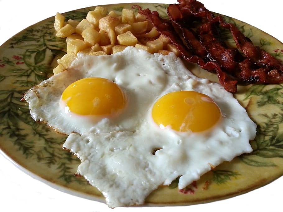 sunny side-up egg, eggs, breakfast, food, power, kitchen, meals HD wallpaper