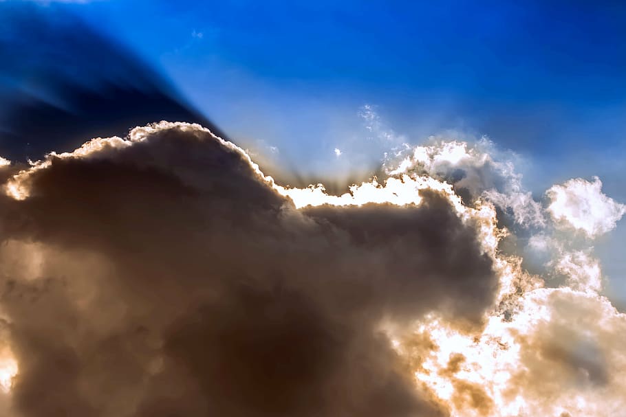 sky, clouds, dark clouds, bright cloud, clouds form, sunbeam HD wallpaper