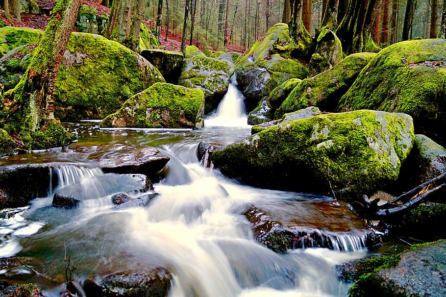 Bach, River, Water, Nature, Flow, waterfall, long exposure HD wallpaper