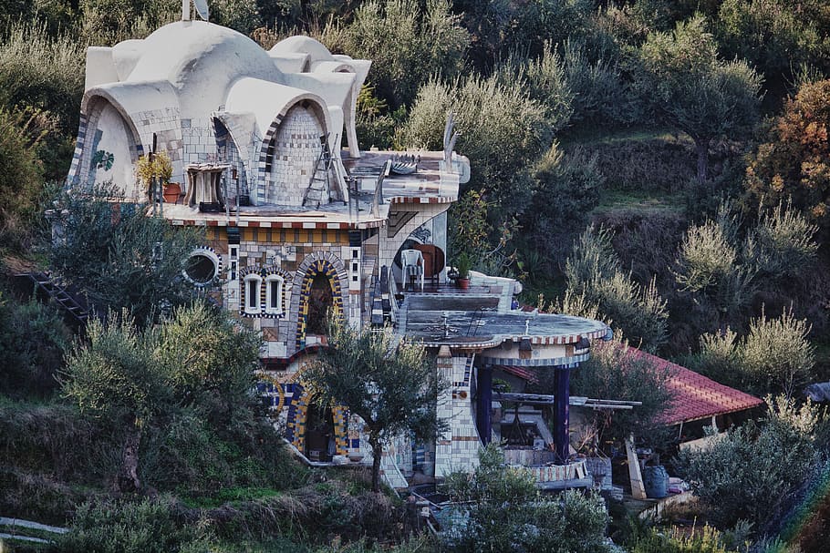 hundertwasser, home, greece, built structure, architecture HD wallpaper