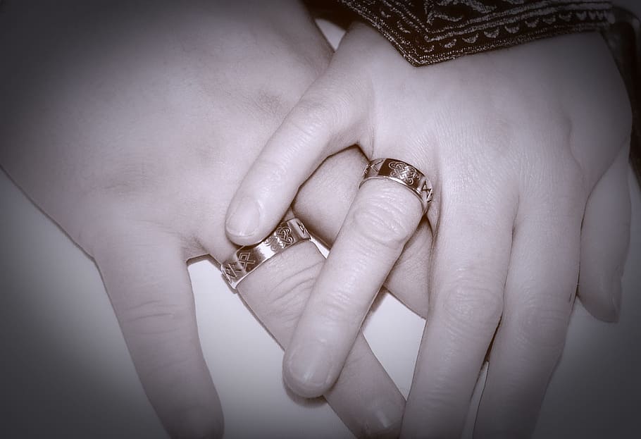 hands, rings, background image, marry, wedding, love, celtic HD wallpaper