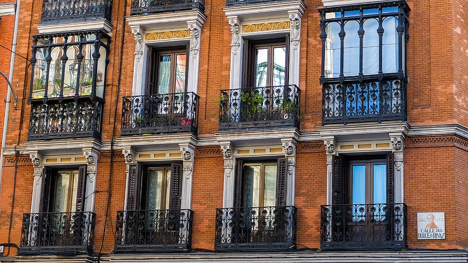 spain, madrid, building, architecture, facade, window, building exterior HD wallpaper
