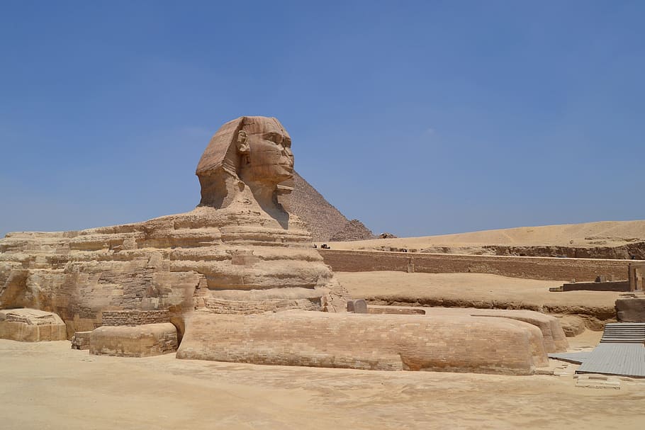 Sphinx, Cairo, Egypt, Desert, Africa, giza, pyramid, pharaoh HD wallpaper