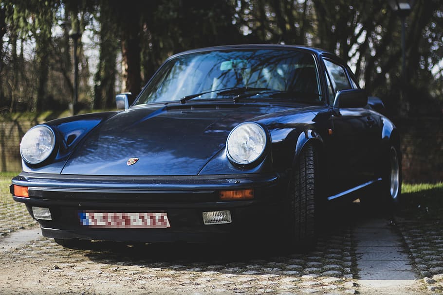 Carrera 1987, car parked beside tree, road, vehicle, front, headlight HD wallpaper