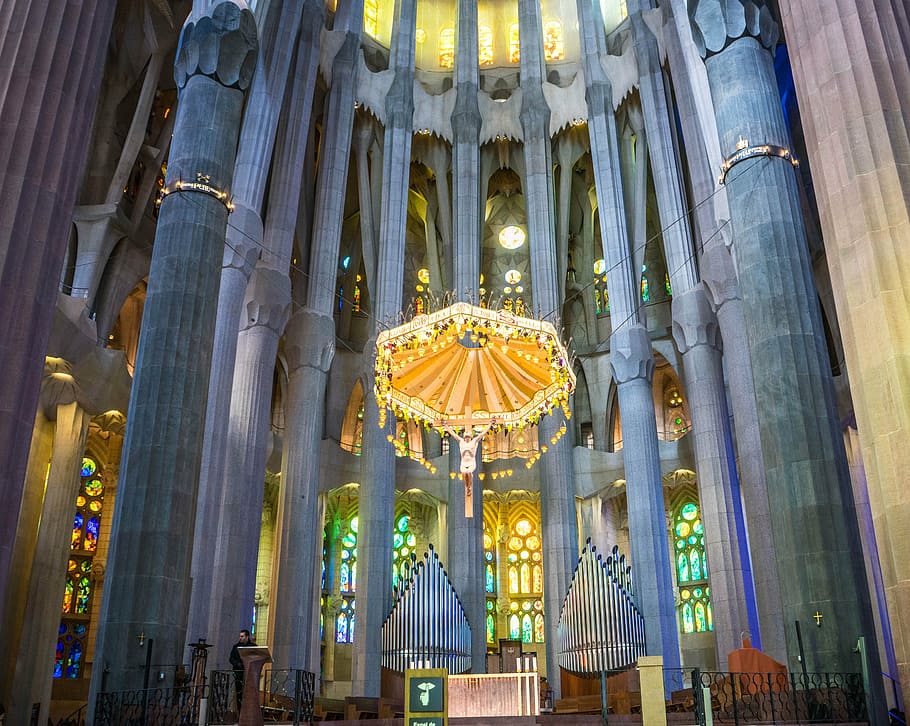 sagrada familia cathedral, barcelona, architecture, church, HD wallpaper