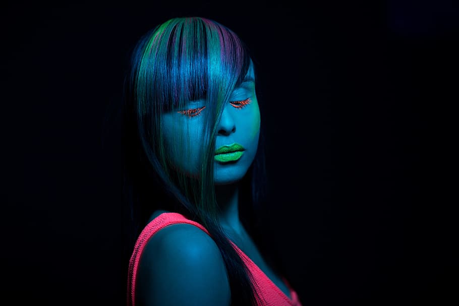 HD wallpaper: woman with neonprene color paint, fluorescent, trick, hair  salons | Wallpaper Flare