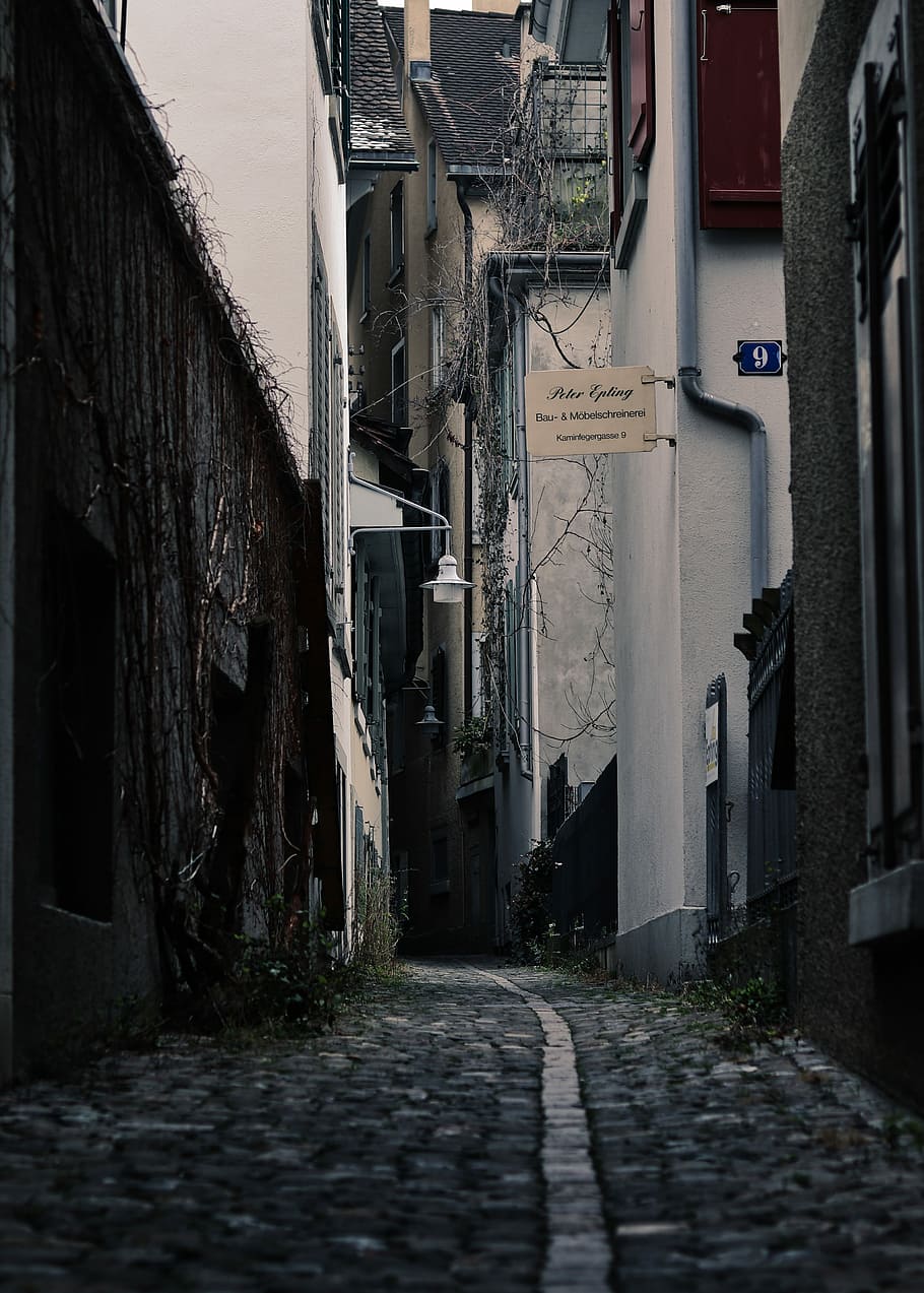 Hd Wallpaper Gray Concrete Brick Floor Street During Daytime Alley Between Walls Wallpaper Flare