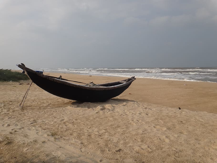 Sea, Vietnam, Beach, Boot, Fishing Boat, holiday, hoi an, ship HD wallpaper