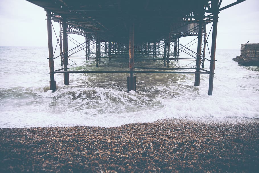 nature, wave, landscape, ocean, sea, shore, water, architecture HD wallpaper